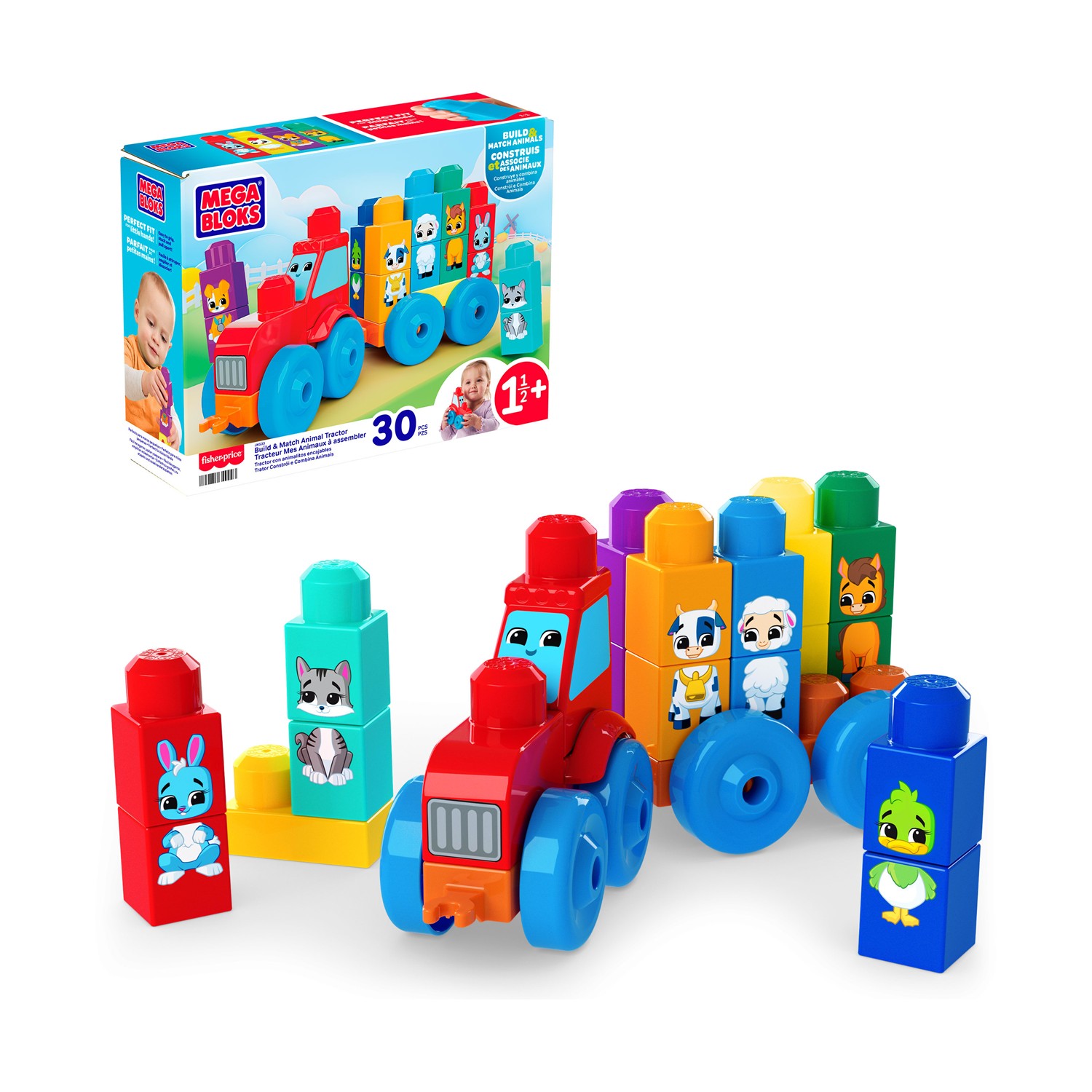 Fisher-Price Mega Blocks: Construction Sets - Build & Match Animal ...