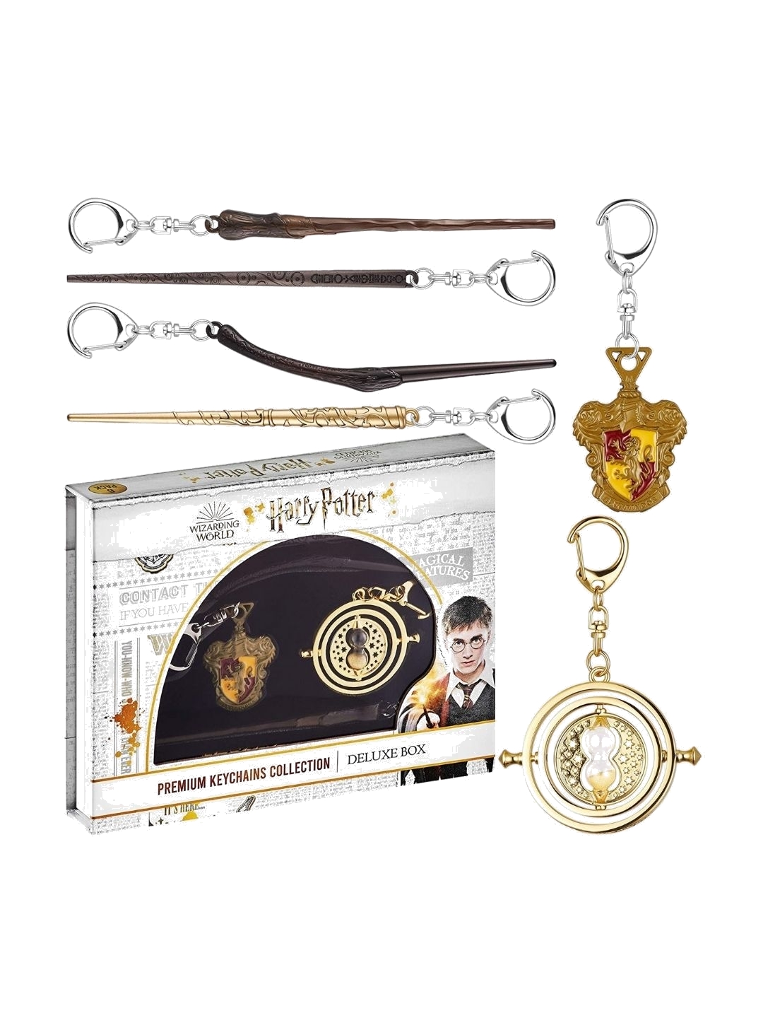 Harry Potter Premium Keychains 6pack Gryffindor Emblem Deluxe Box Nerdom