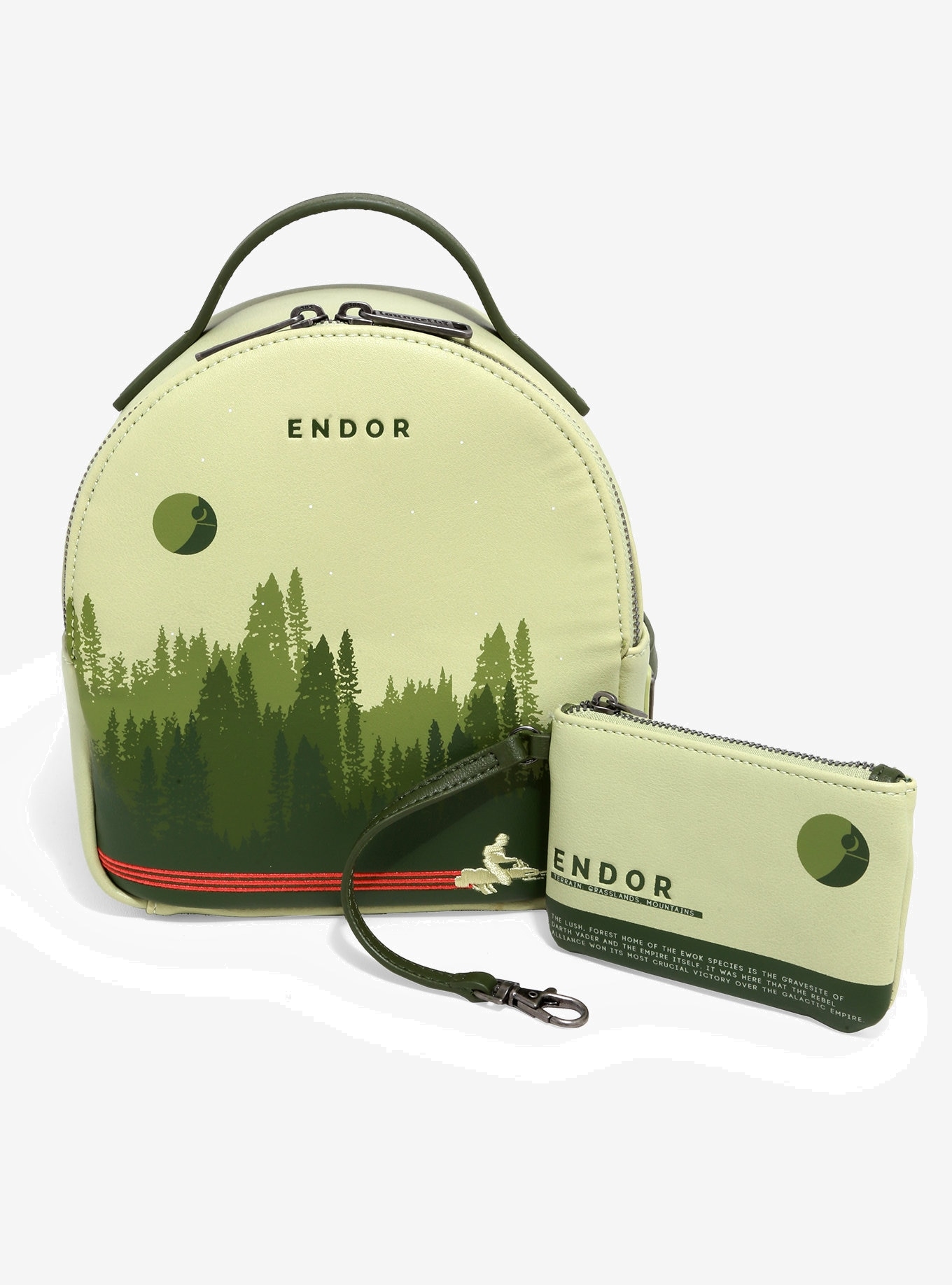 Loungefly Endor Backpack Loungefly POP Star Wars Hans Solo Princess Leia  Endor Forest Green
