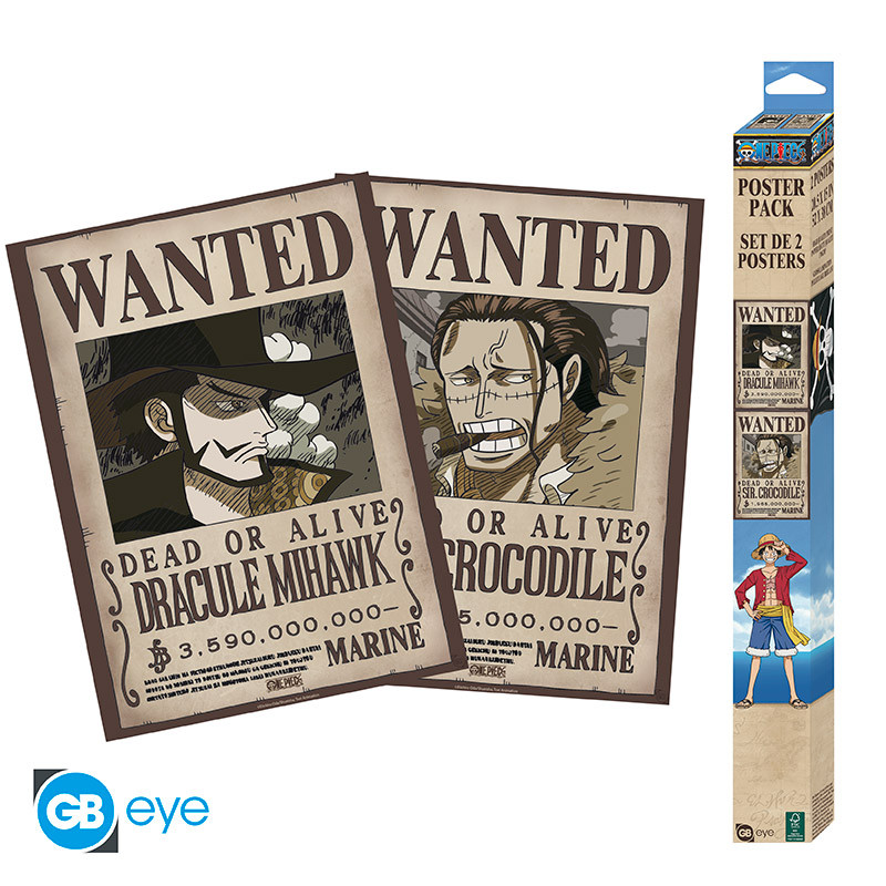 One Piece Wanted Mihawk & Crocodile Poster | Nerdom, Greece