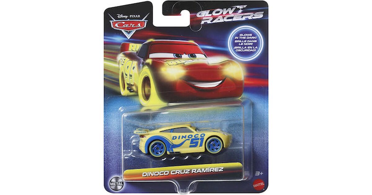 Mattel Disney Cars: Glow Racers - Dinoco Cruz Ramirez Vehicle (HPG81 ...