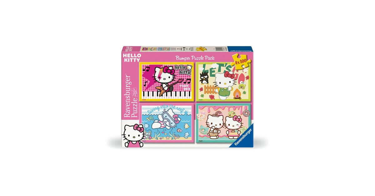 Παζλ Ravensburger Puzzle: Hello Kitty - Let's Go, Hello Kitty! (4x100 ...