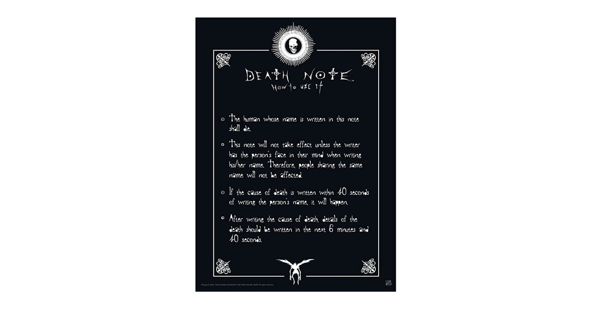 Death Note Poster Rules | Nerdom