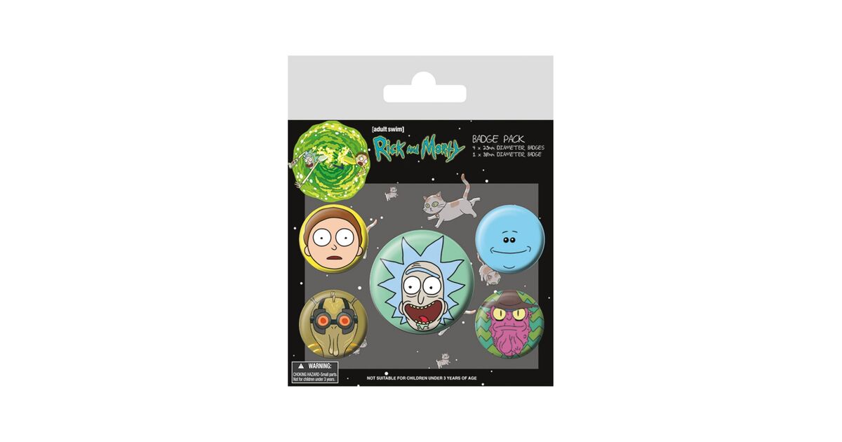 Rick and Morty Heads Badge Pack Nerdom