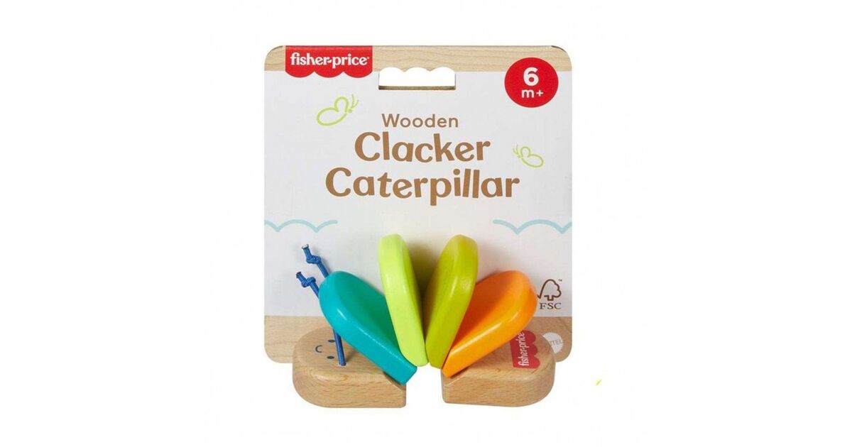 Διαδραστικό Παιχνίδι Fisher Price® - Wooden Clacker Caterpillar (JCY39 ...