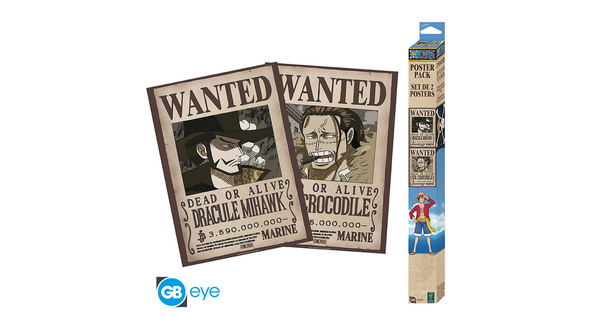One Piece Wanted Mihawk & Crocodile Poster | Nerdom, Greece