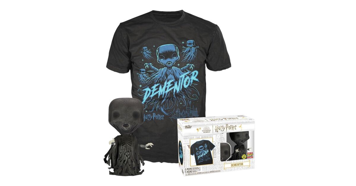 Funko POP! & Tee: Harry Potter Dementor Mit Wolverine (Blacklight) – T-Shirt & Vinyl-Figur Für Fans