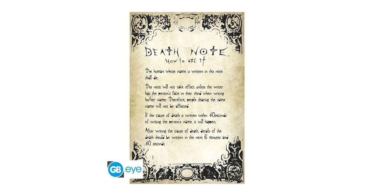Death Note Progress Note Αφίσα Death Note Rules | Nerdom