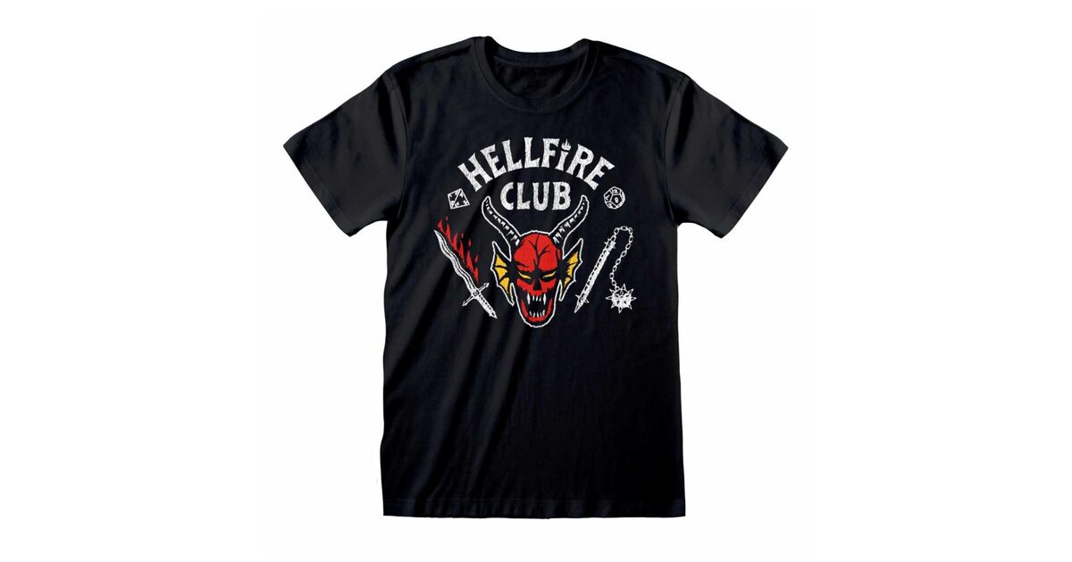 Stranger Things Hellfire Logo Club Black T-shirt | Nerdom, Greece