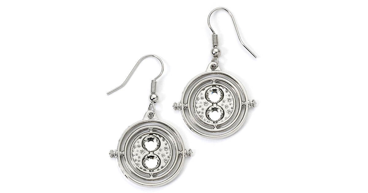 Carat Shop Harry Potter - Silver Tone Time Turner Drop Earrings (WE000673) Carat Shop Harry Potter - Silver Tone Time Turner Drop Earrings (WE000673)