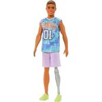 Product Mattel Barbie Ken Doll - Fashionistas #212 Doll with Prosthetic Leg Wearing Los Angeles Jersey and Purple Shorts with Sneakers (HJT11) thumbnail image