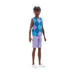 Product Κούκλα Mattel Barbie: Style - Ken Fashionistas Doll with Dark Skin, Lavendar Shorts with Turquoise &amp; Lavender Argyle Shirt #253 (JJN67) thumbnail image