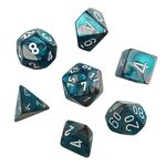 Product Gemini Steel-Teal/White Mini Polyhedral 7-Die Set thumbnail image