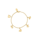 Product Disney Couture Mickey Mouse 90Years Gold Plated Icon Charm Bracelet thumbnail image