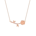 Product Disney Couture Beauty & the Beast Rose Gold Plated Belle's Rose Necklace thumbnail image