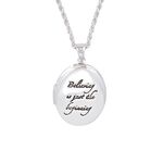 Product Disney Couture White Gold-Plated Tinkerbell "Believing is Just the Beginning" Locket Necklace thumbnail image
