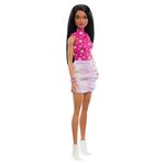 Product Mattel Barbie Doll - Fashionistas #215 Pink Star-Print Top Black Straight Hair Doll (HRH13) thumbnail image