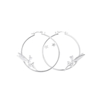 Product Disney Couture White Gold-Plated Tinkerbell Fairy Hoop Earrings thumbnail image