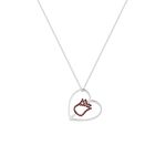 Product Disney Couture Ultimate Princess Sterling Silver Beauty & Beast Crystal Heart Rose Necklace thumbnail image