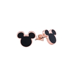 Product Disney Couture Mickey Mouse 90 Years Rose Gold-Plated Black Stud Earrings thumbnail image