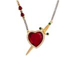 Product Disney Couture Snow White Gold-Plated Red Crystal Heart & Dagger Necklace thumbnail image