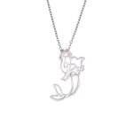 Product Disney Couture White Gold-Plated Little Mermaid Ariel Outline Character Necklace thumbnail image