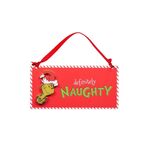 Product The Grinch Naughty & Good Double Sided Hanging Plaque thumbnail image