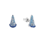 Product Disney Couture Fantasia Sorcerer's Apprentice Mickey White Gold-Plated Crystal Hat Stud Earrings thumbnail image