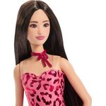 Product Mattel Barbie: Fashionista - Pink Leopard Print Dress Black Hair Doll #246 (JJN59) thumbnail image