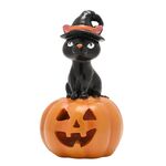 Product Halloween Led  Cat On A Pumpkin Ornament thumbnail image