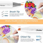 Product OHUHU Honolulu Alcohol Art Markers Set 48 Colours Brush & Chisel thumbnail image