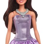Product Mattel Barbie: Fashionistas #234 - Brown Hair with Metallic Purple Dress Doll (HYT92) thumbnail image
