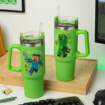 Product Ποτήρι με Καλαμάκι Paladone: Minecraft - Green Multiway Insulated Travel Cup Straw (900ml) (PP14600MCF) thumbnail image