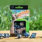 Product Shimmering Llama Dice Set: Glittering Dark Blue & White thumbnail image