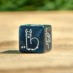 Product Shimmering Llama Dice Set: Glittering Dark Blue & White thumbnail image