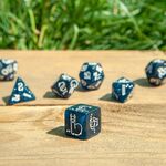 Product Shimmering Llama Dice Set: Glittering Dark Blue & White thumbnail image
