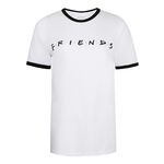 Product Friends Titles Ringer White Black Ladies T-Shirt thumbnail image