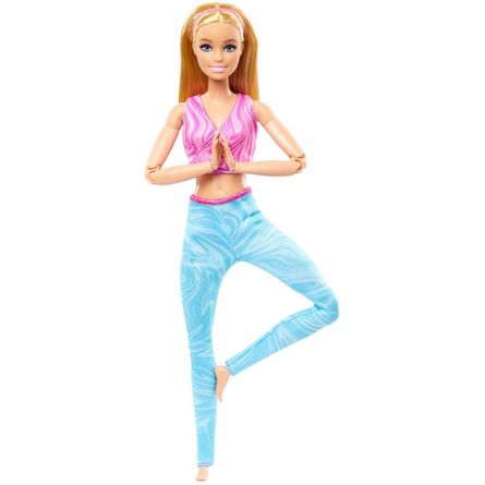 Κούκλα Mattel Barbie: Made to Move - Blonde Fashion Doll Wearing Removable Sports Top  Pants (HRH27)