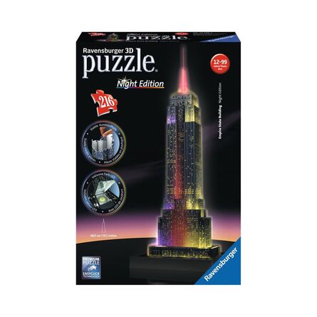 Ravensburger 3D Puzzle: Empire State Building With Lights (216pcs) (12566)