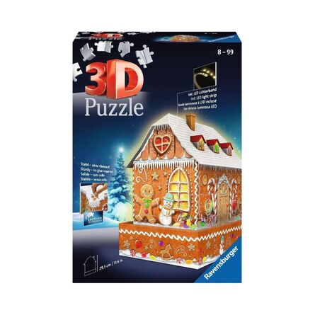 Ravensburger 3D Puzzle Midi: Gingerbread House Night Edition (216pcs) (11237)