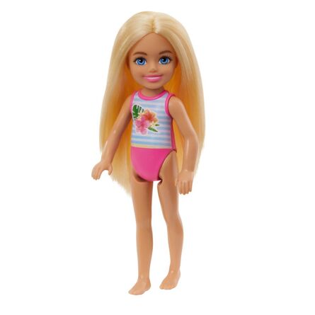 Κούκλα Mattel Barbie®: Club Chelsea Beach Doll with Flower Swimsuit (HTK25)