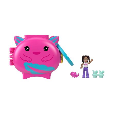 Mattel Polly Pocket Mini: Pet Connects - Axolotl Compact Playset (HXX22)