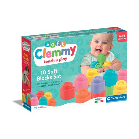 AS Clementoni: Soft Clemmy Touch &amp; Play - 10 Soft Blocks Set (1033-17988)