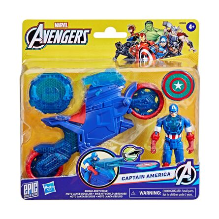 Hasbro Marvel Avengers: Epic World of Action - Captain America Shield-Shot Cycle Vehicle 4" Figure (G0889)