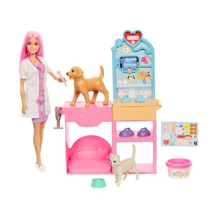 Mattel Barbie: You Can be Anything - Fast Cast Veterinarian Clinic Doll and Accessories (JFX93)