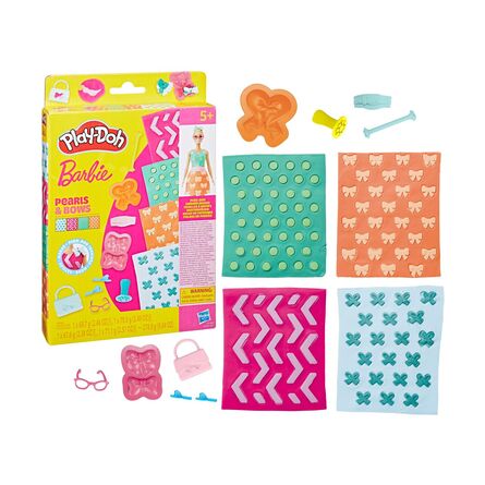 Πλαστελίνη Hasbro Play-Doh: Fashion - Barbie Designer Patterns Packs Pearls And Bows (G1365)