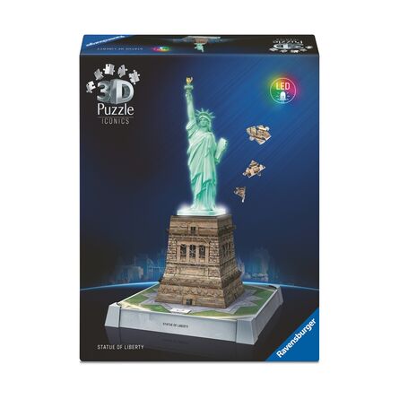Παζλ Ravensburger 3D Puzzle: 3D Iconics - Statue of Liberty Night Edition (108pcs)