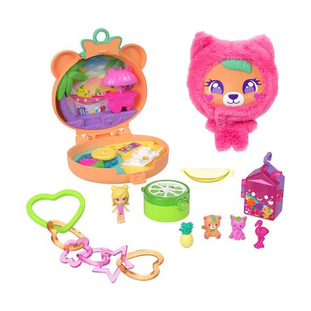 Κούκλα Mattel Polly Pocket: Tiny Worlds - Plushie Bear Compact Playset (JKC79)