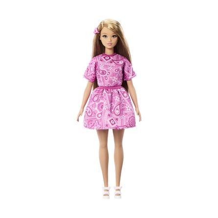 Κούκλα Mattel Barbie: Style - Barbie Fashionistas Doll with Blonde Hair, Wearing Pink Paisley Skirt &amp; Pink Paisley Shirt #249 (JJN62)