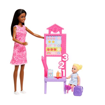 Κούκλα Mattel Barbie: You Can Be Anything - Teacher with Kid Doll (JMK17)